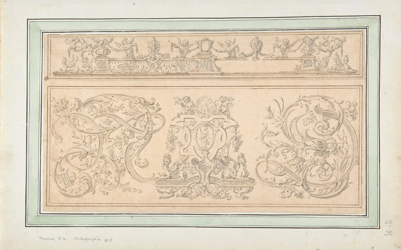 Design For Orthographia Pl 8 Wall Art by Johann Daniel Preissler - High-Resolution Digital Print