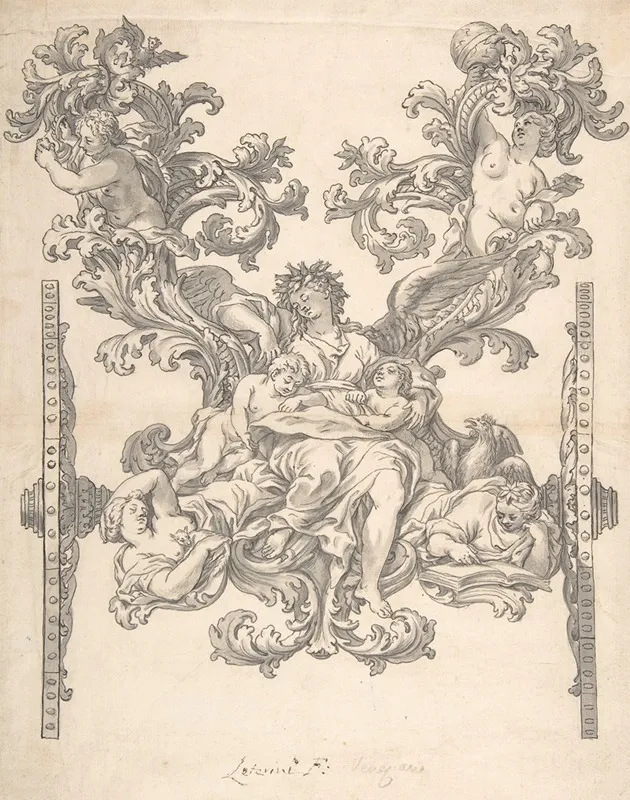 Design For Rear Decoration Of A Coach Wall Art by Agostino Letterini - High-Resolution Digital Print