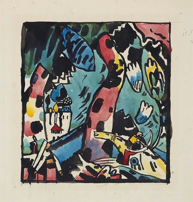 Design For The Color Woodcut Archer Wall Art by Wassily Kandinsky - High-Resolution Digital Print