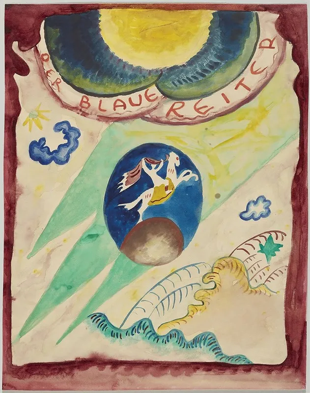 Design For The Cover Of The Almanac The Blue Rider Iii Wall Art by Wassily Kandinsky - High-Resolution Digital Print