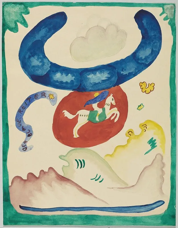 Design For The Cover Of The Almanac The Blue Rider Viii Wall Art by Wassily Kandinsky - High-Resolution Digital Print