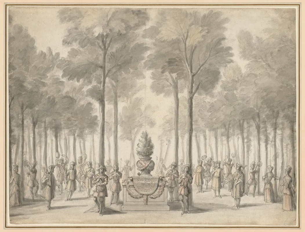 Design For The Divertissement From La Pastorale First Entree Of The Opera Ballet Les Muses By Danchet And Campra Wall Art by Jean Bérain - High-Resolution Digital Print