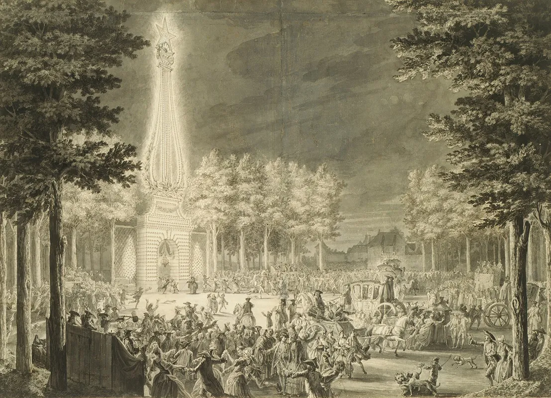 Design For The Engraving Rejouissances Du Peuple A Reims Le 27 Aout 1765