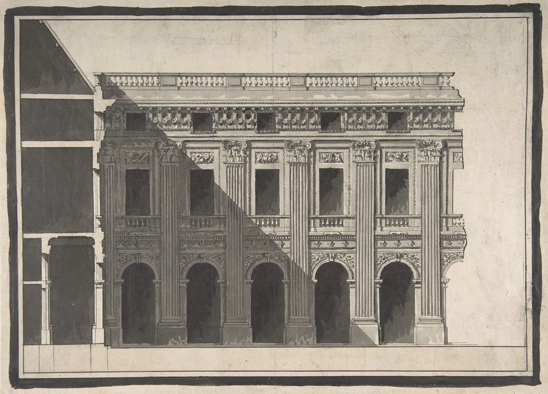 Design For The Garden Facade Of The Palais Royal Wall Art by Victor Louis - High-Resolution Digital Print