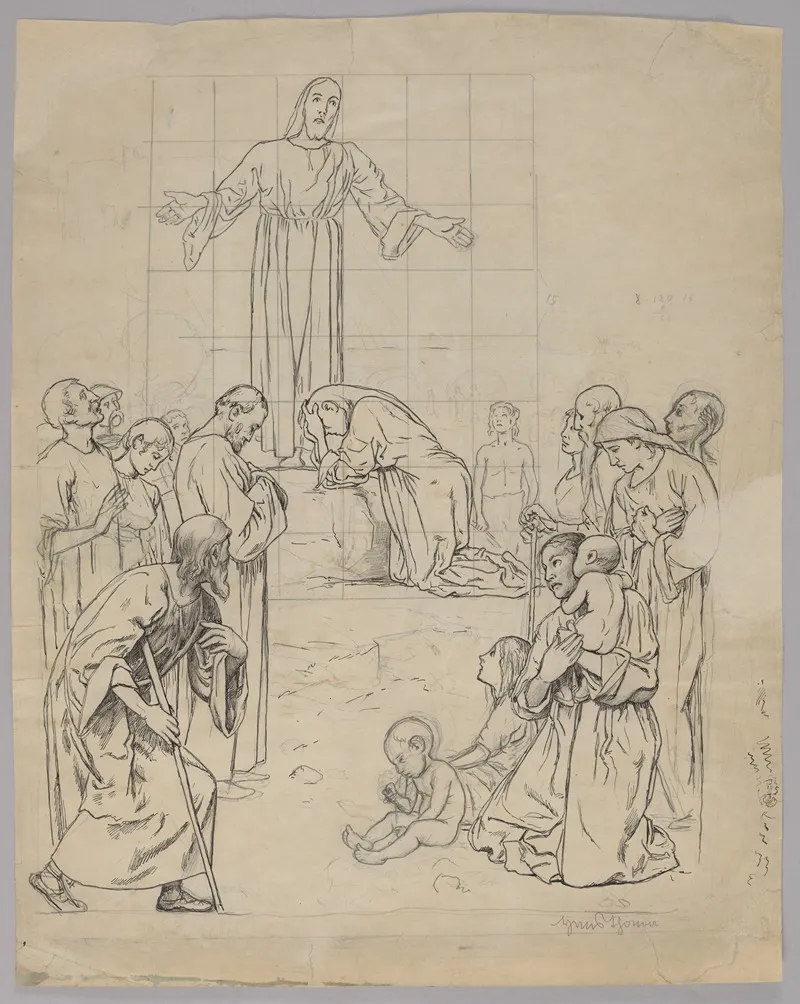 Design For The Painting Christ As The Teacher Wall Art by Hans Thoma - High-Resolution Digital Print