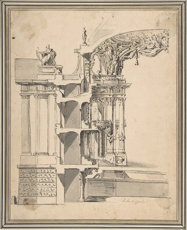 Design For The Proscenium Arch Of An Opera House And The Section Adjacent To The Stage