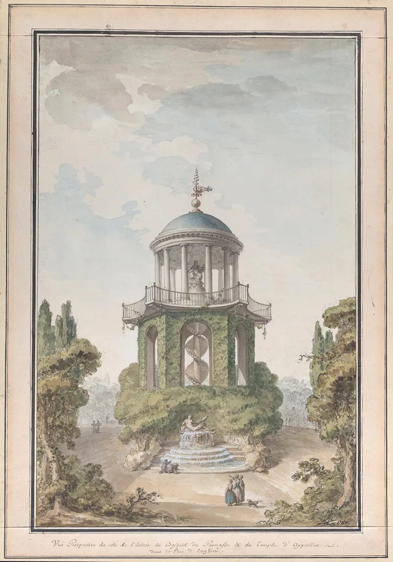 Design For The Temple Of Apollo In The Gardens Of The Chateau Denghien Belgium