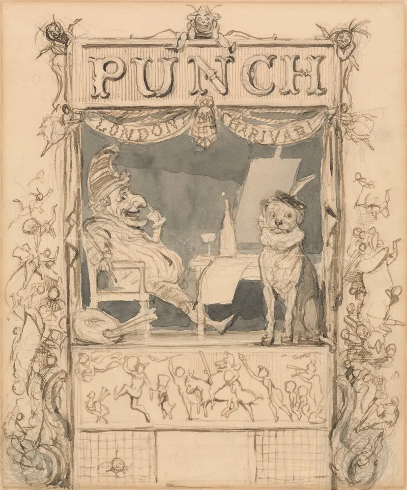 Design For The Title Page Of Punch Wall Art by Richard Doyle - High-Resolution Digital Print