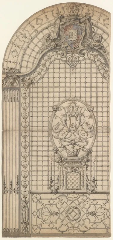 Design For The Wrought Iron Entrance Grille Of A Chapel