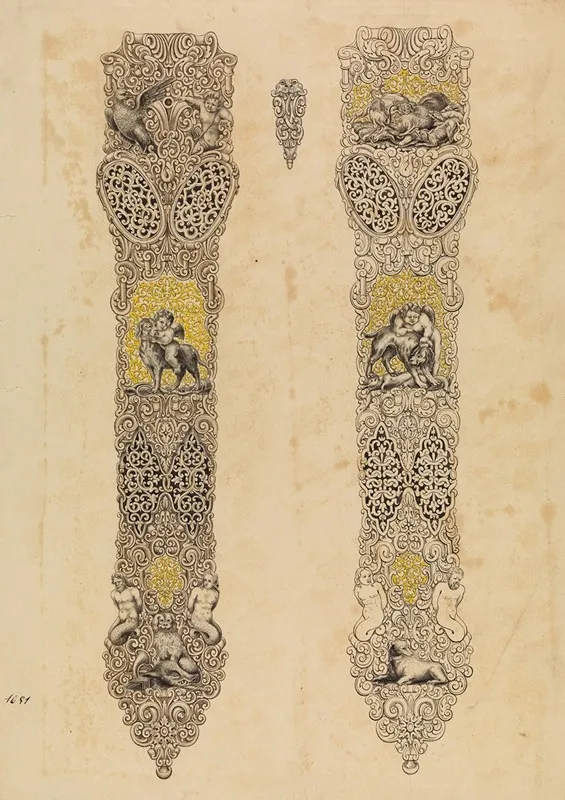 Design For Two Sides Of A Dagger Sheath Wall Art by Eusebio Zuloaga - High-Resolution Digital Print