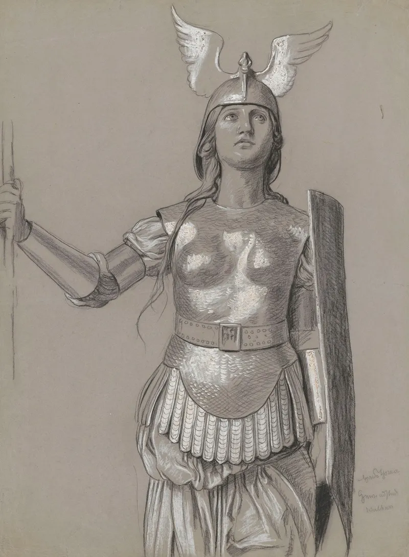 Design For Valkyries Costume 3 Wall Art by Hans Thoma - High-Resolution Digital Print