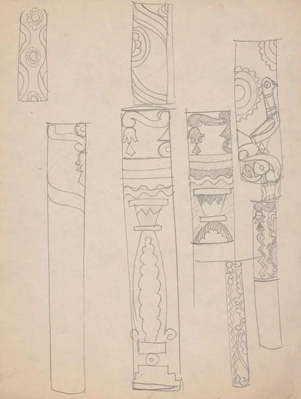 Design Sketches For Crillon Restaurant New York Ny Details Of Columns