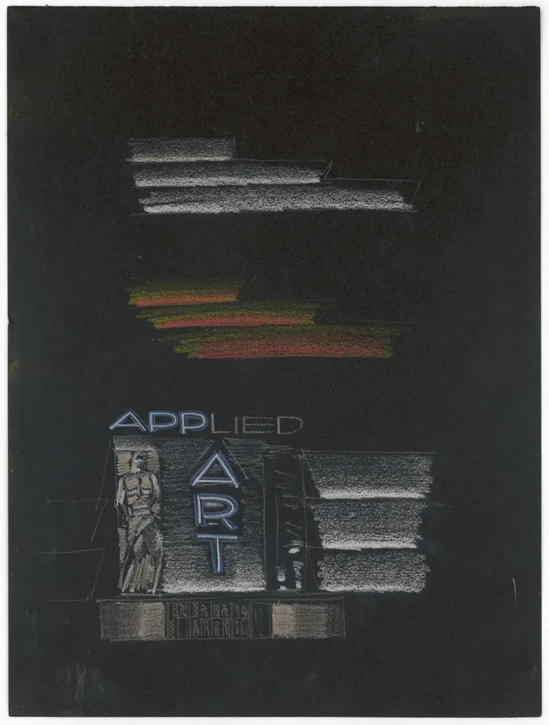 Designs For Exhibition Of Applied Arts Building New York Worlds Fair 1939 Study For Front Of The Building Wall Art by Winold Reiss - High-Resolution Digital Print