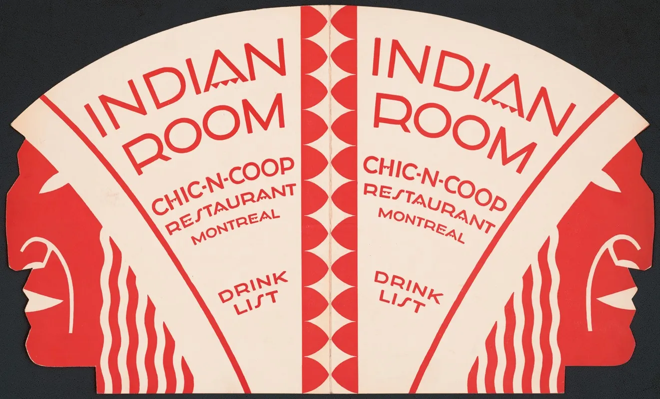 Designs For Indian Room Chic N Coop Restaurant Montreal Canada Wall Art by Winold Reiss - High-Resolution Digital Print