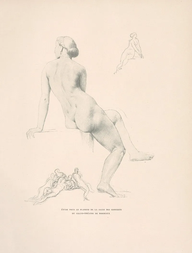 Dessin Pour Le Plafond De La Salle Des Concerts Wall Art by William Bouguereau - High-Resolution Digital Print