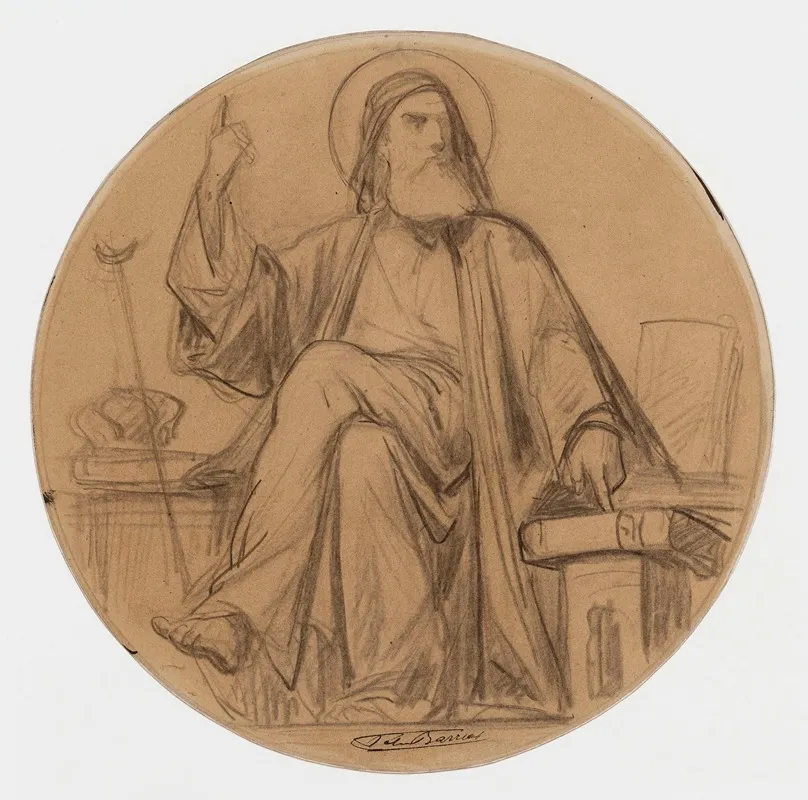 Dessin Preparatoire Pour Les Medaillons De Leglise De La Trinite 66 Rue Saint Lazare 9eme Arrondissement 4