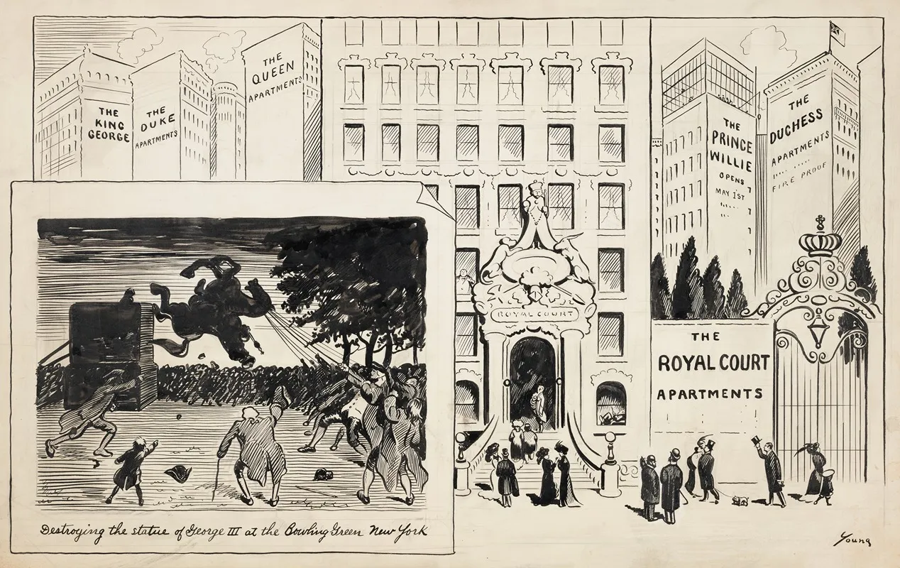 Destroying The Statue Of George Ii At The Bowling Green New York