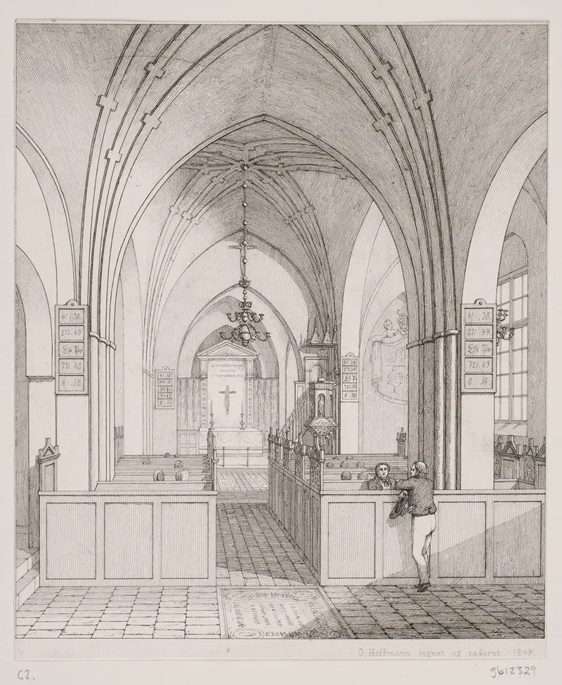 Det Indre Af Karrebaek Kirke Wall Art by Georg Hoffmann - High-Resolution Digital Print