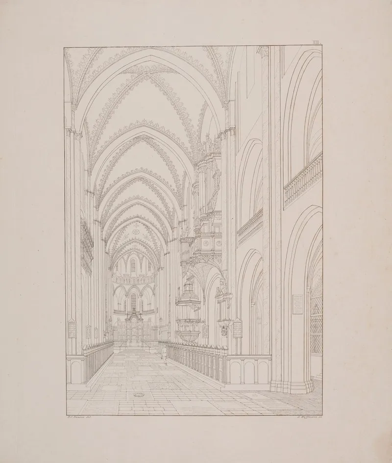 Det Indre Af Roskilde Domkirke Wall Art by Georg Hoffmann - High-Resolution Digital Print