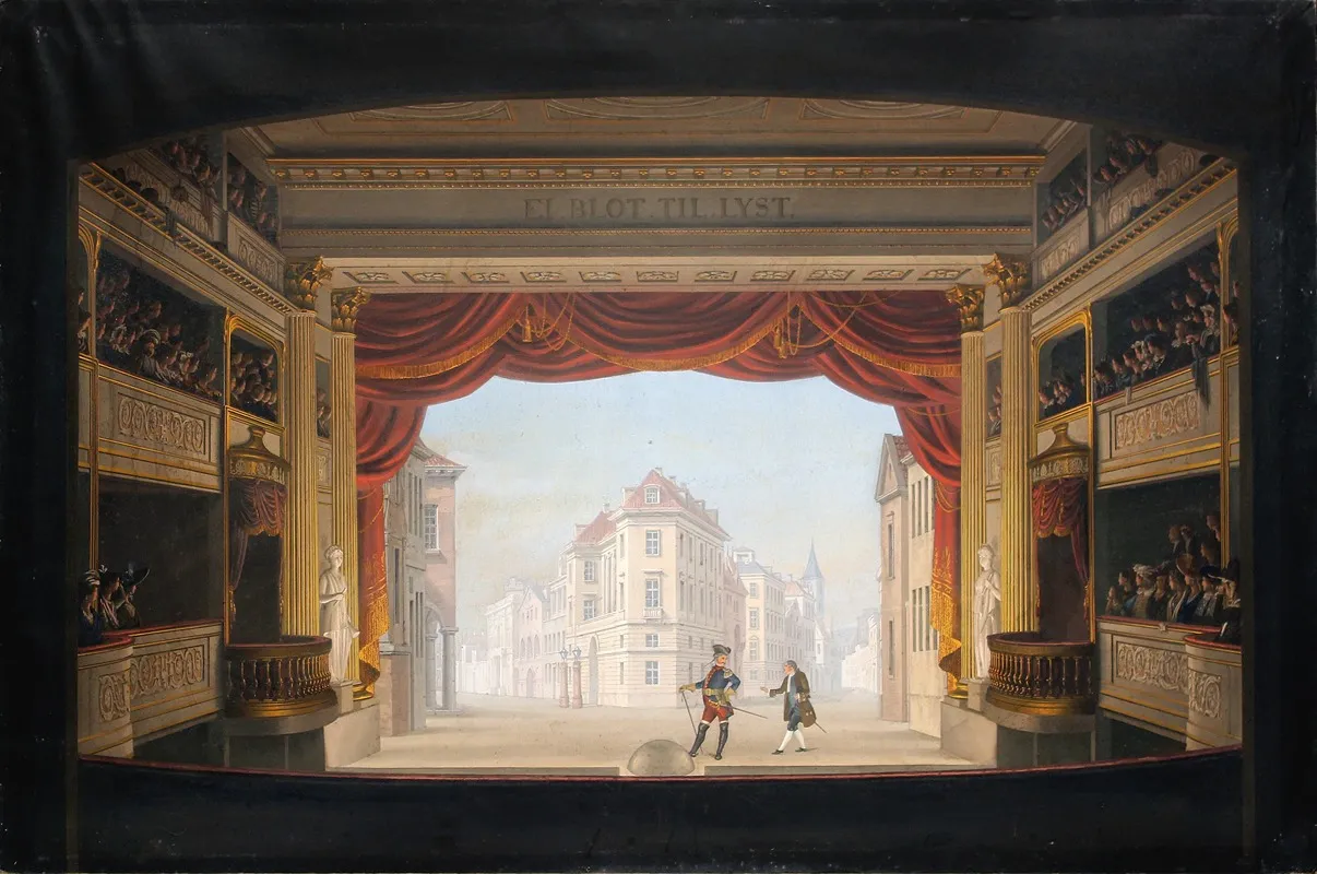 Det Indvendige Af Det Kgl Teater Under Fremstillingen Af Jacob V Thyboe Wall Art by C.F. Christensen - High-Resolution Digital Print