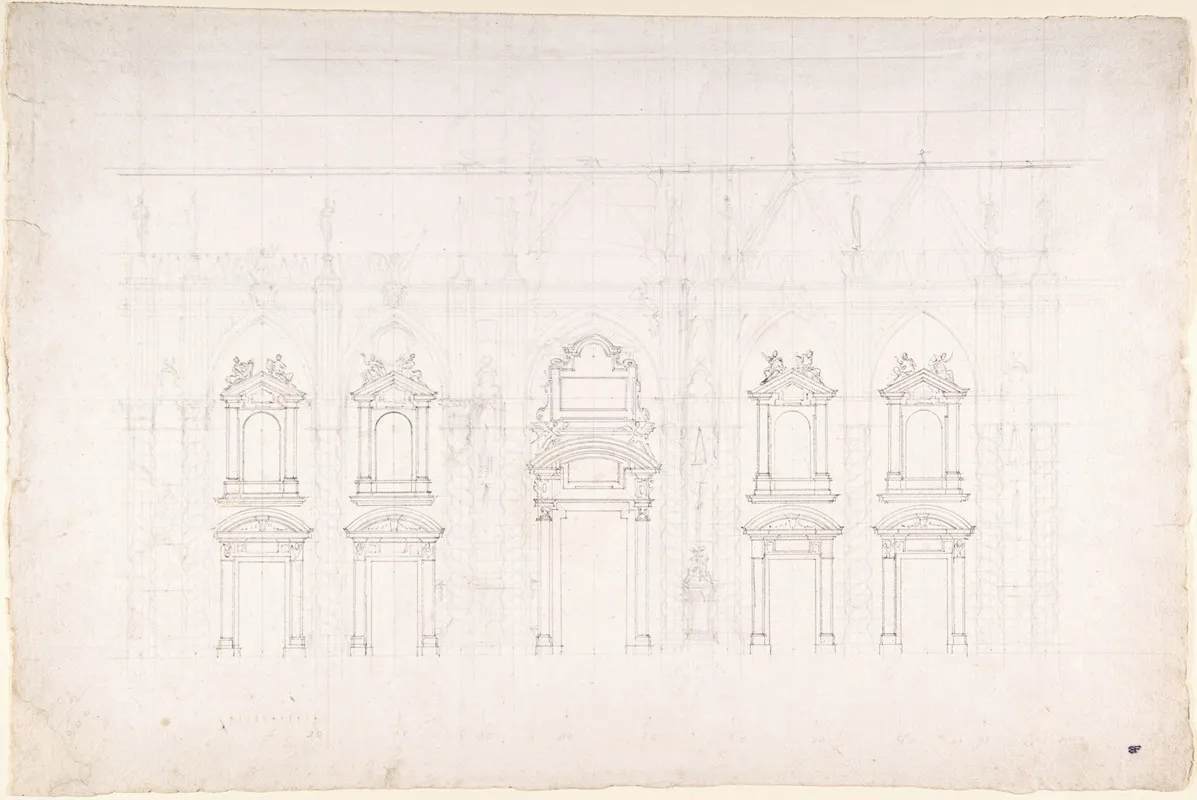 Detail Study For The Facade Of Milan Cathedral