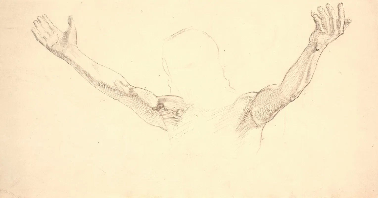 Detailfigurstudie Af Kristi Udbredte Arme