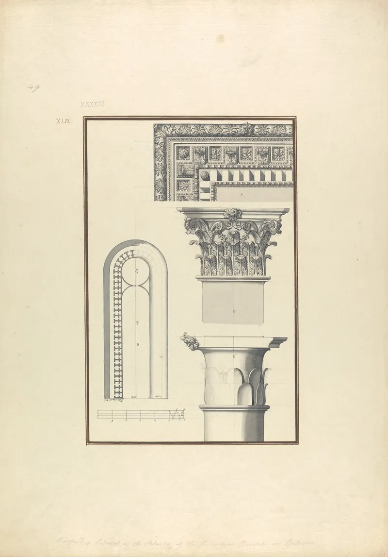 Details Of A Corinthian Order From A Temple At Ephesus Probably That Of Hadrian