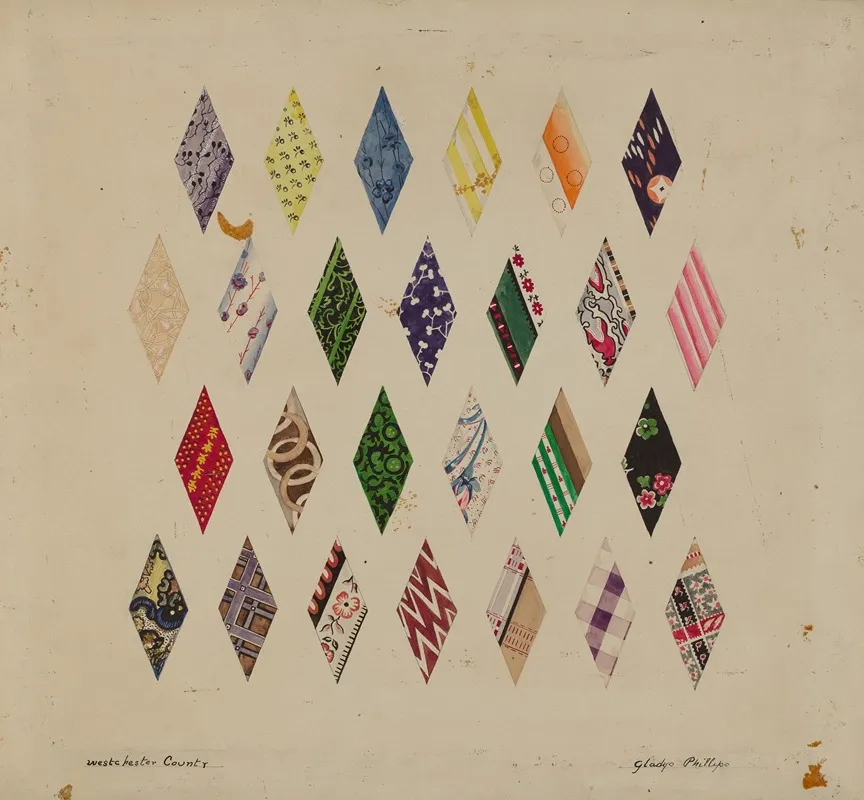 Details Of Patchwork Quilt Wall Art by Gladys Phillips - High-Resolution Digital Print