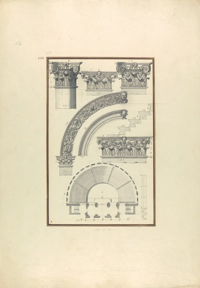 Details Of The Corinthian Order At The Third Theater Of Laodicea And Plan Of The Circus At Laodicea