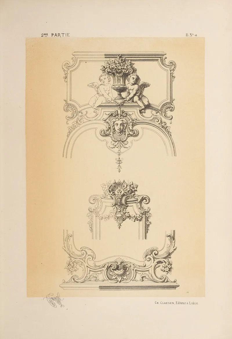 Details Pour Decoration De Lambris Style Louis Xv Genre De Blondel Wall Art by Michel Liénard - High-Resolution Digital Print
