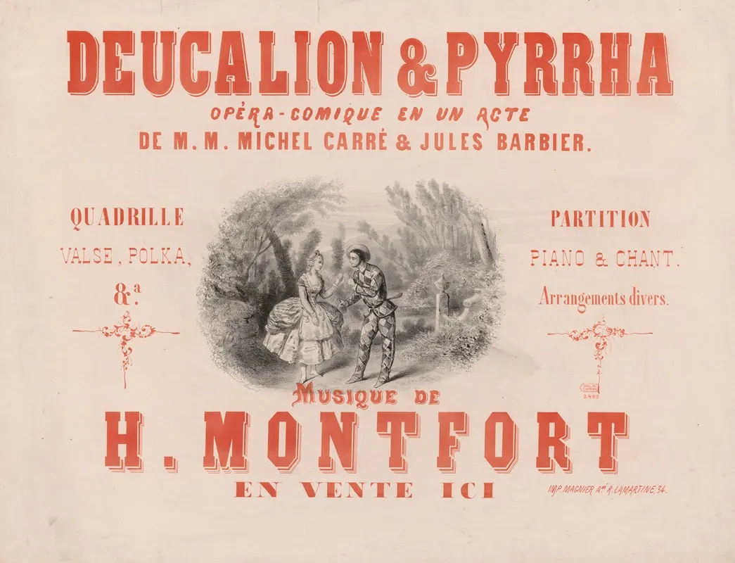 Deucalion Et Pyrrha Opera Comique En Un Acte De Mm Michel Carre Et Jules Barbier Wall Art by Joseph Aumont - High-Resolution Digital Print