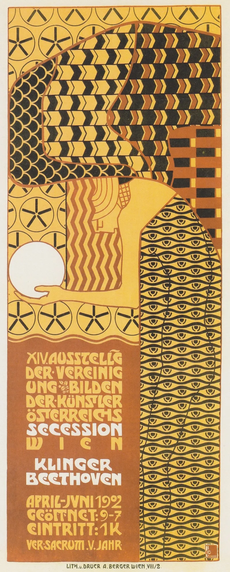 Deutsch Plakat Fur Die Xiv Ausstellung Der Secession Wall Art by Alfred Roller - High-Resolution Digital Print