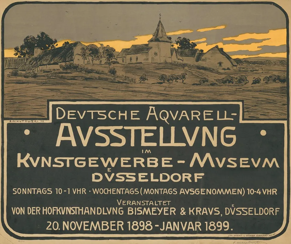 Deutsche Aquarell Ausstellung Im Kunstgewerbe Museum Dusseldorf 1899 Wall Art by Erich Nikutowski - High-Resolution Digital Print