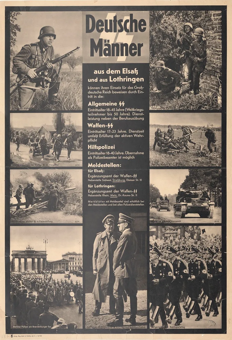 Deutsche Maenner Ss Aus Dem Elsass Und Aus Lothringen Konnen Ihren Einsatz Fur Das Grossdeutsche Reich Beweisen