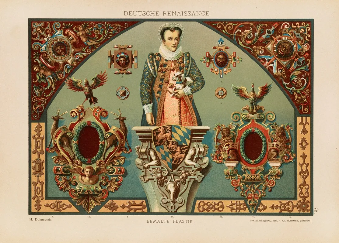 Deutsche Renaissance Bemalte Plastik 2 Wall Art by Heinrich Dolmetsch - High-Resolution Digital Print