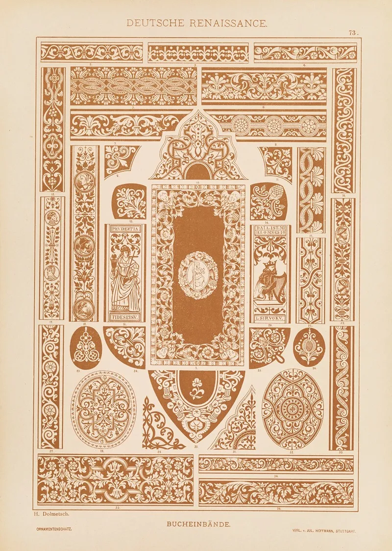 Deutsche Renaissance Bucheinbande Wall Art by Heinrich Dolmetsch - High-Resolution Digital Print