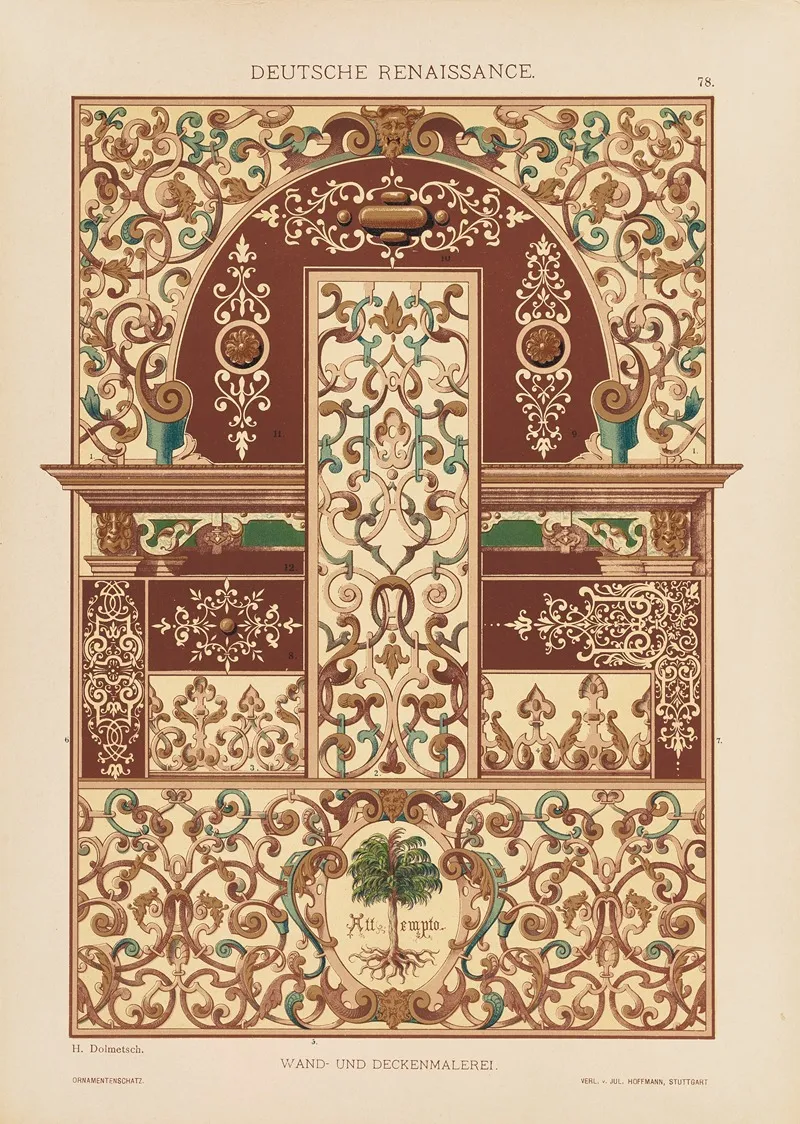Deutsche Renaissance Wand Und Deckenmalerei Wall Art by Heinrich Dolmetsch - High-Resolution Digital Print