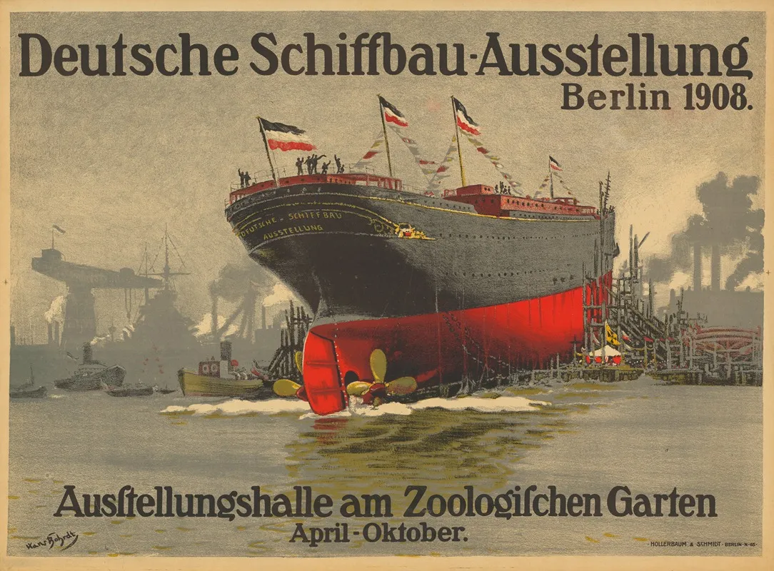 Deutsche Schiffbau Ausstellung Berlin 1908 Wall Art by Hans Bohrdt - High-Resolution Digital Print