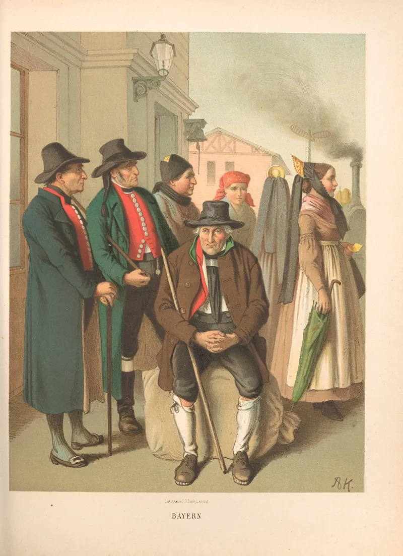Deutsche Volkstrachten Pl 40 Wall Art by Albert Kretschmer - High-Resolution Digital Print