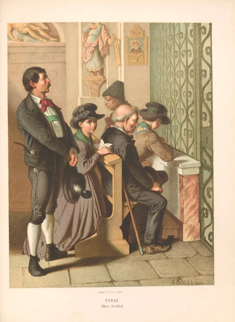 Deutsche Volkstrachten Pl 69 Wall Art by Albert Kretschmer - High-Resolution Digital Print