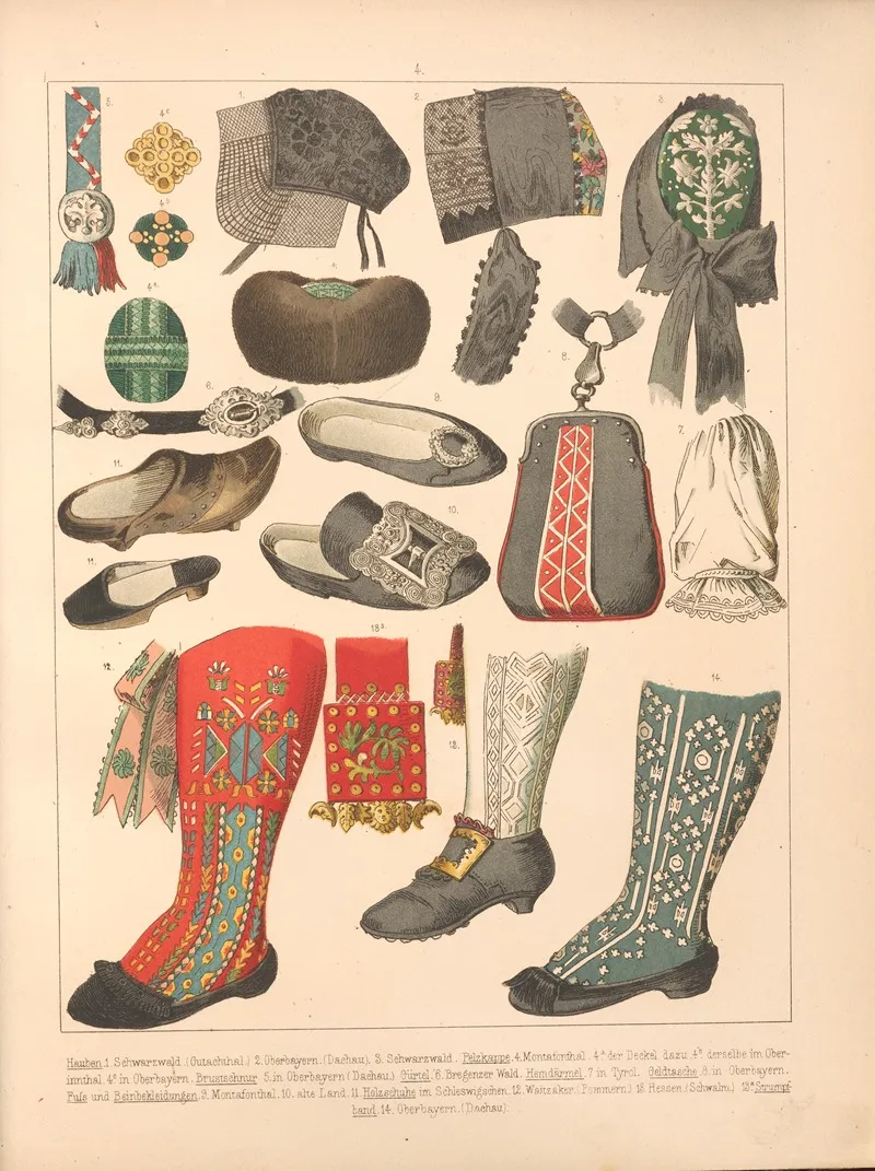 Deutsche Volkstrachten Pl 85 Wall Art by Albert Kretschmer - High-Resolution Digital Print