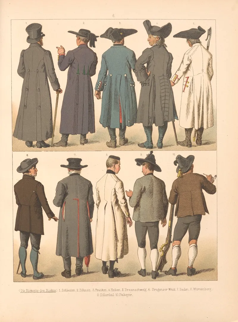 Deutsche Volkstrachten Pl 87 Wall Art by Albert Kretschmer - High-Resolution Digital Print