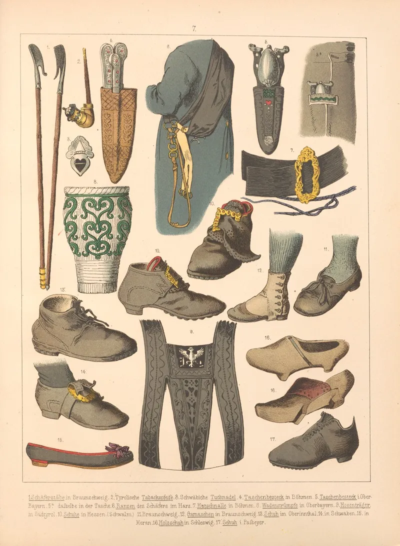 Deutsche Volkstrachten Pl 88 Wall Art by Albert Kretschmer - High-Resolution Digital Print