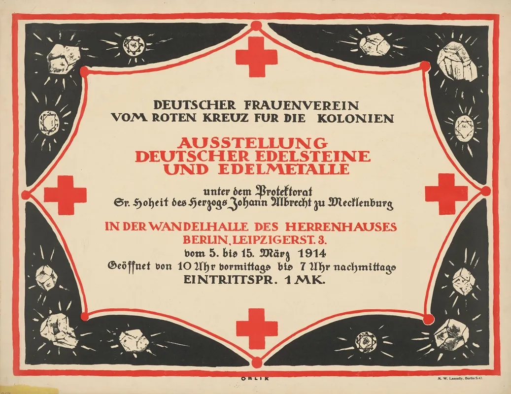 Deutscher Frauenverein Vom Roten Kreuz Fur Die Kolonien Ausstellung Deutscher Edelsteine Und Edelmetalle