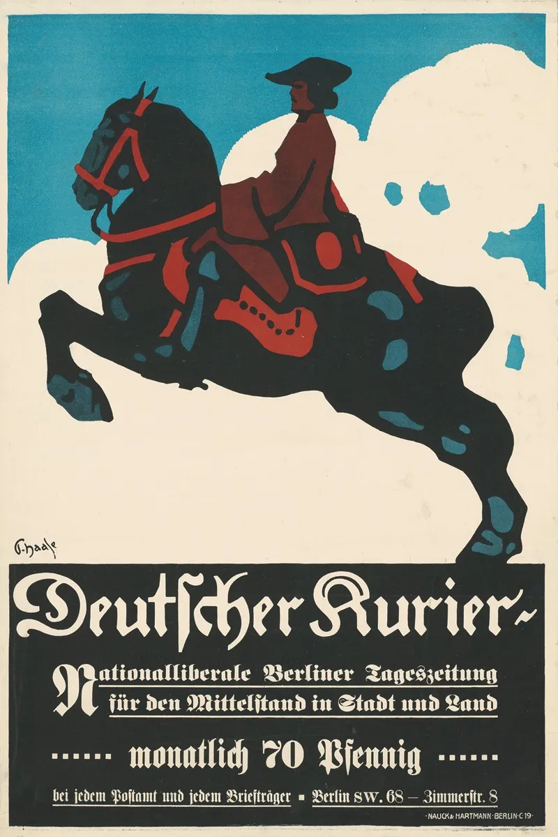 Deutscher Kurier Nationalliberale Berliner Tageszeitung Wall Art by Paul Haase - High-Resolution Digital Print