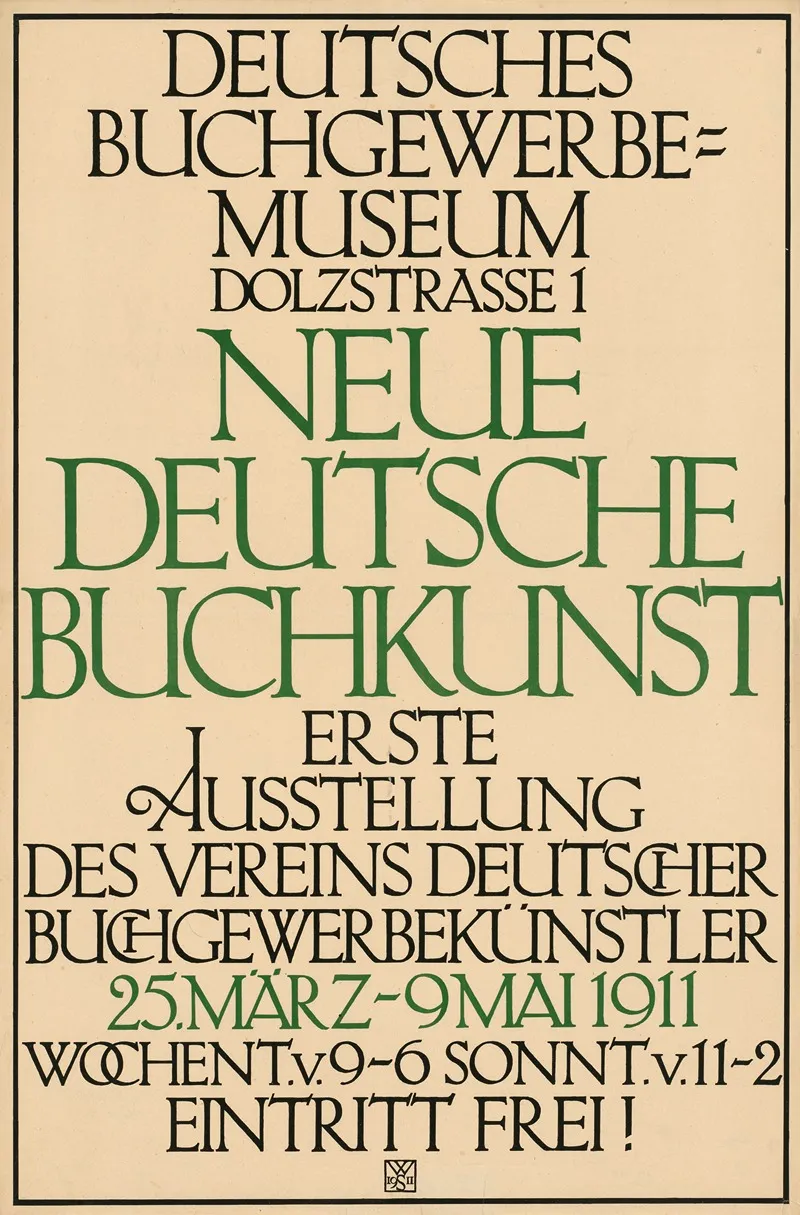 Deutsches Buchgewerbemuseum Neue Deutsche Buchkunst Erste Ausstellung 1911 Wall Art by Anonymous - High-Resolution Digital Print