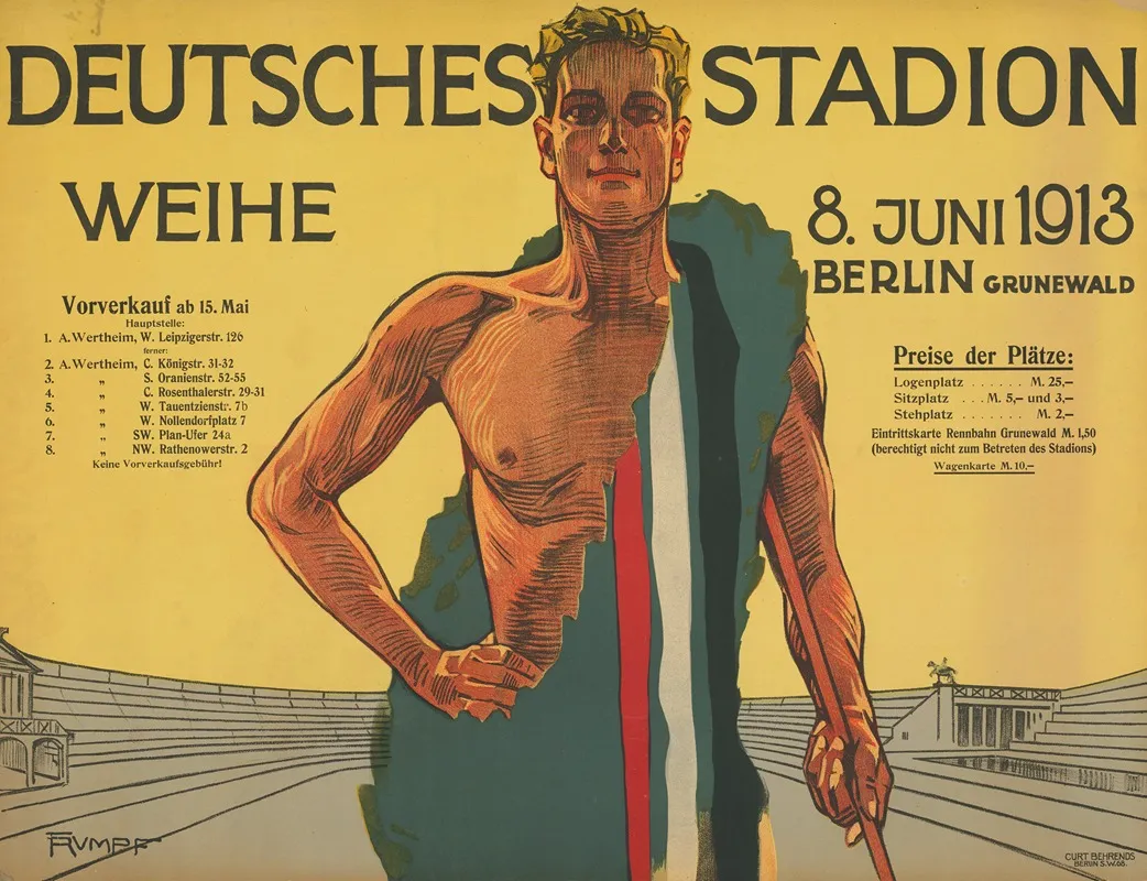 Deutsches Stadion Erstes Allgemeines Herbst Sportfest Wall Art by Fritz Rumpf - High-Resolution Digital Print