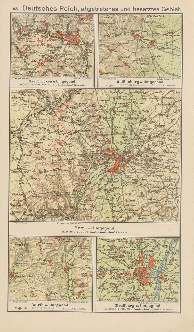 Deutsches‎ ‎reich Abgetretenes Und Besetztes Gebiet 2 Wall Art by Carl Diercke - High-Resolution Digital Print
