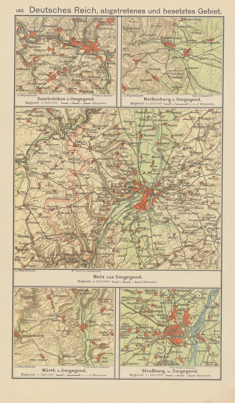 Deutsches‎ ‎reich Abgetretenes Und Besetztes Gebiet Wall Art by Carl Diercke - High-Resolution Digital Print
