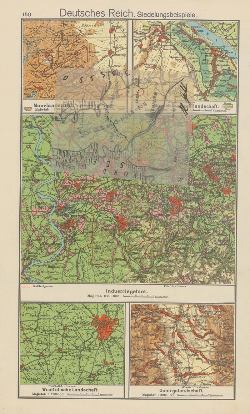 Deutsches reich Siedelungsbeispiele Wall Art by Carl Diercke - High-Resolution Digital Print